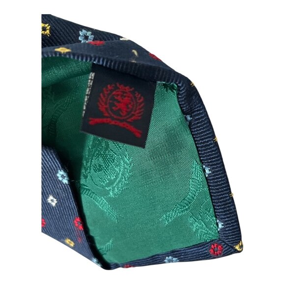 Tommy Hilfiger 100% Silk Tie Navy with Red Yellow Blue Geometric Pattern Made in - Picture 4 of 5